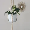 Handgjord makraméampel Willow Small i naturton